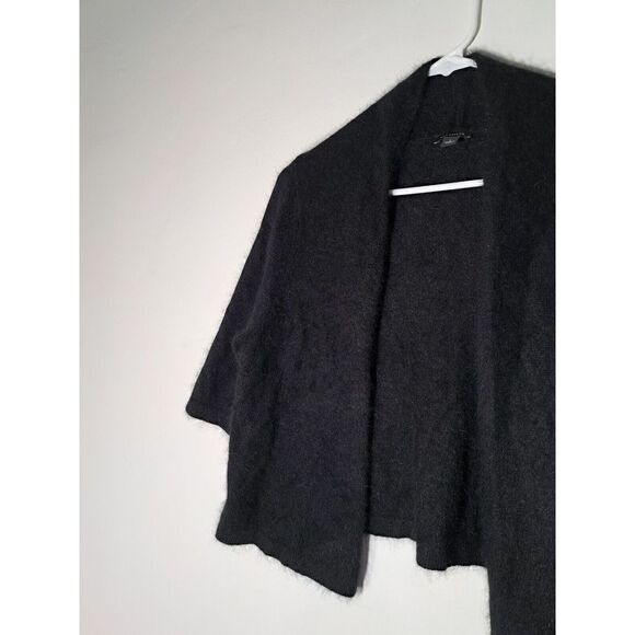 Ann Taylor Womens Large BLACK BOLERO Sweater SRUG RABBIT HAIR BLACK SOFT - Picture 4 of 9